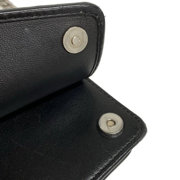 Auth PRADA Gathered Wallet Black Leather Other Style Wallet - Picture 10 of 11